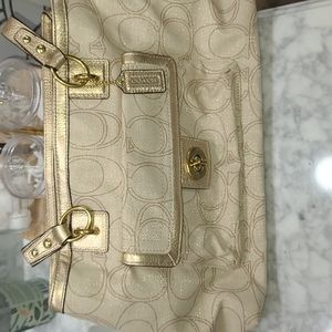 Cream and gold Coach Penelope bag, excellent condition!